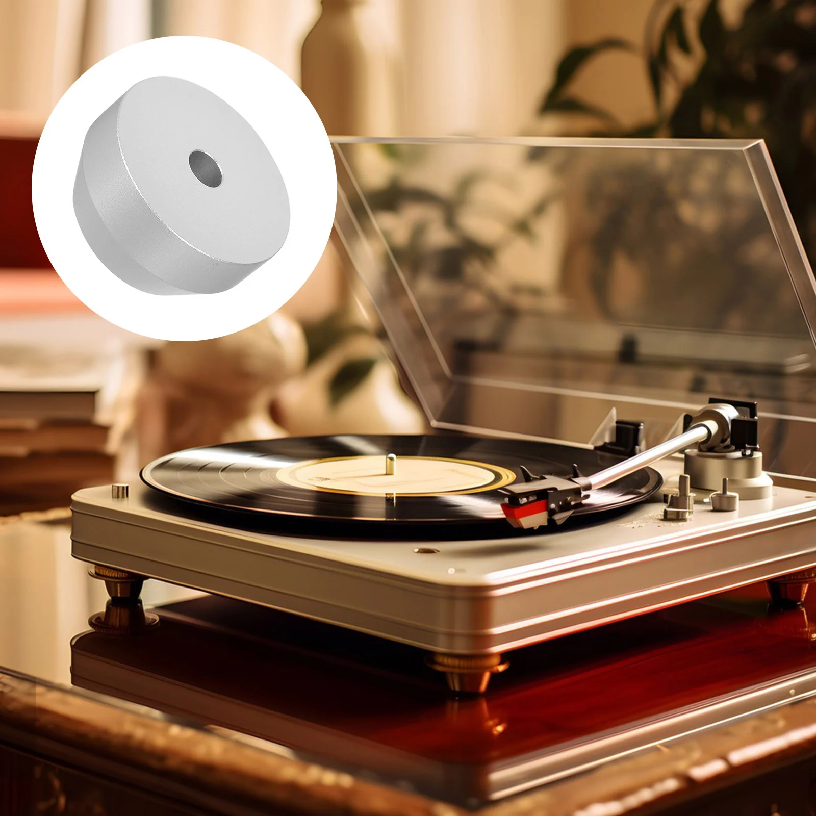

Record Weight Stabilizer Aluminum Vinyl Turntable Disc Stabilizer For Centering Correction Noise Reduction Precision Fit