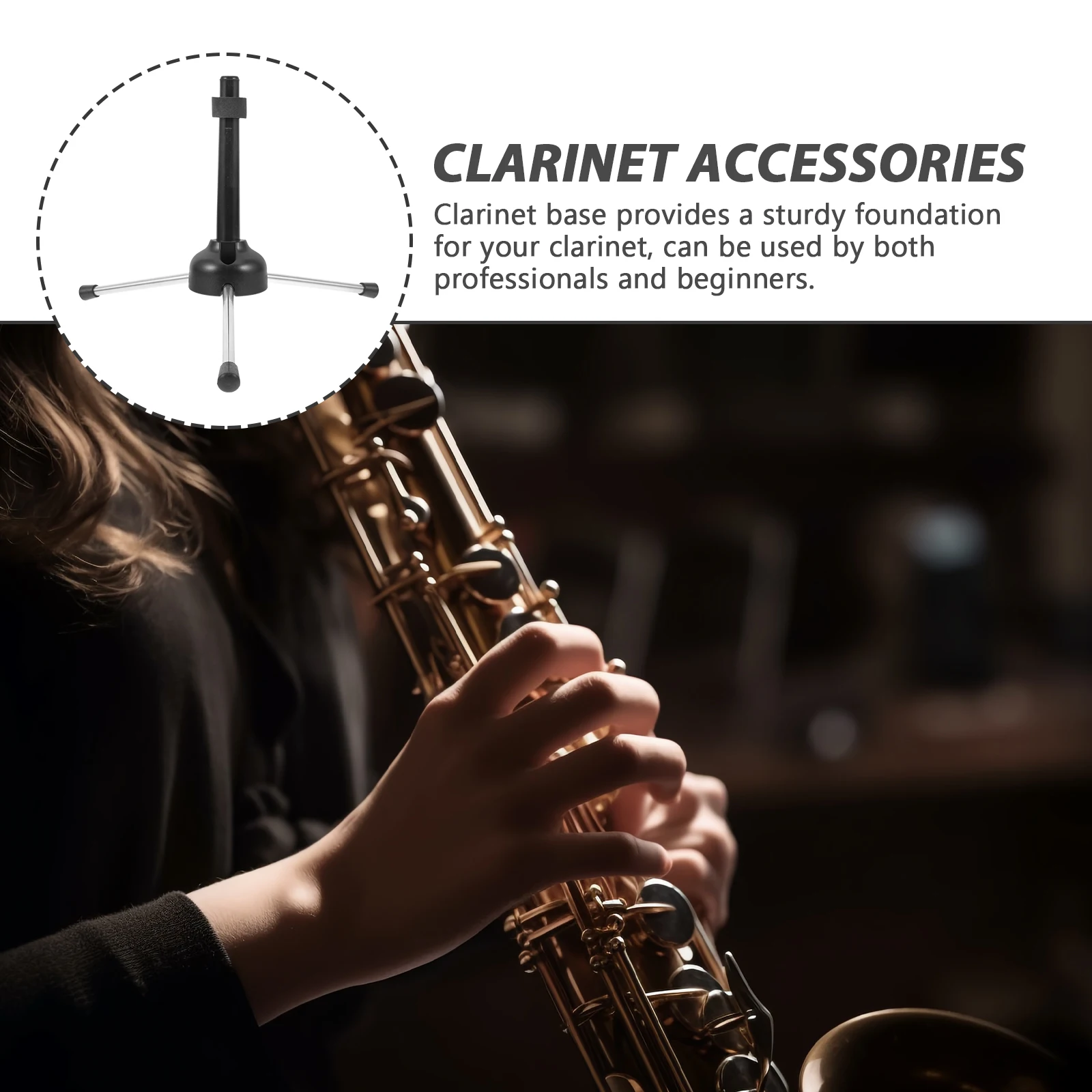 

Flute Clarinet Stand Foldable Portable Support Holder Durable Wind Instrument Accessories Bracket Floor Replacement Beginner