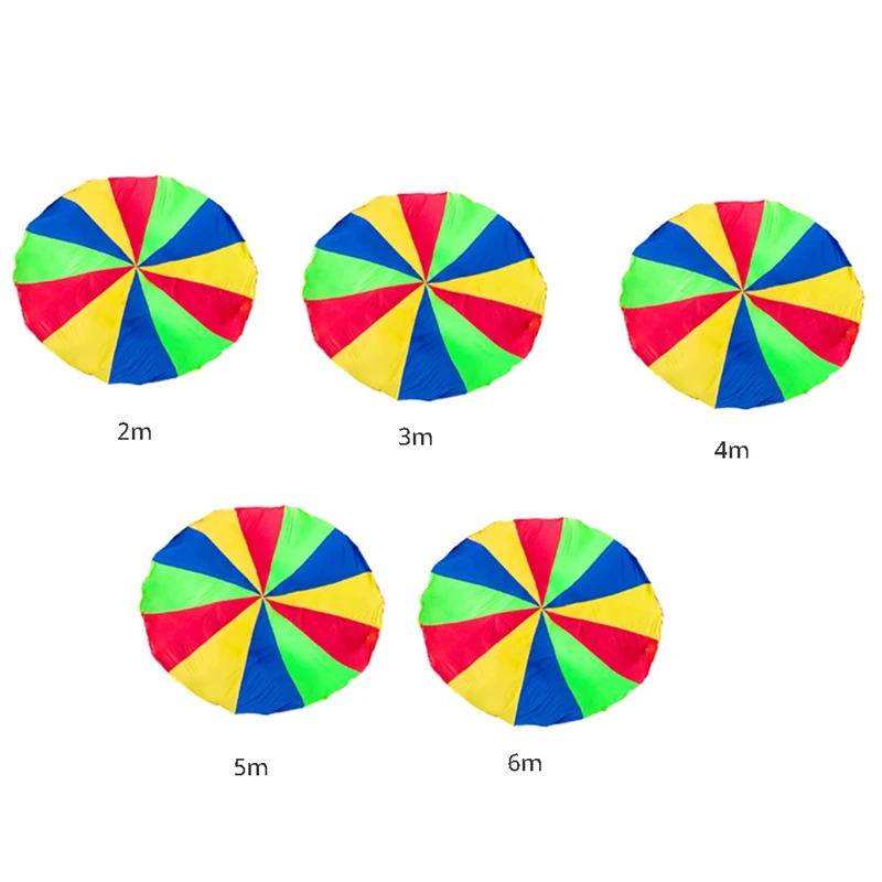 

Детская игра с парашютом, игра из радужной ткани, красочный коврик для вечеринок с ручками, детское одеяло для игр на открытом воздухе