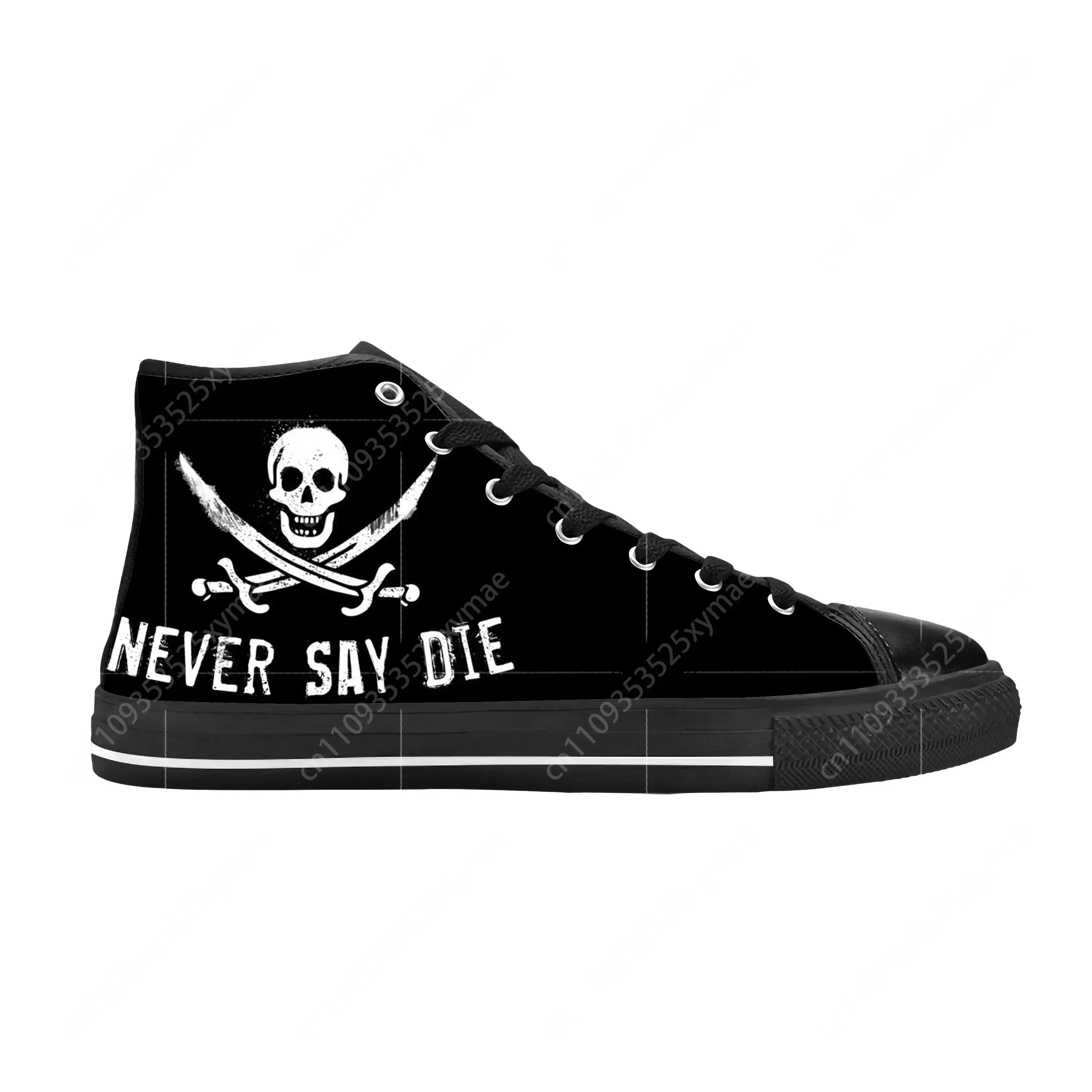 Goonies Never Say Die Skull Skeleton Pirate Goth Casual Cloth Shoes High Top Comfortable Breathable 3D Print Men Women Sneakers
