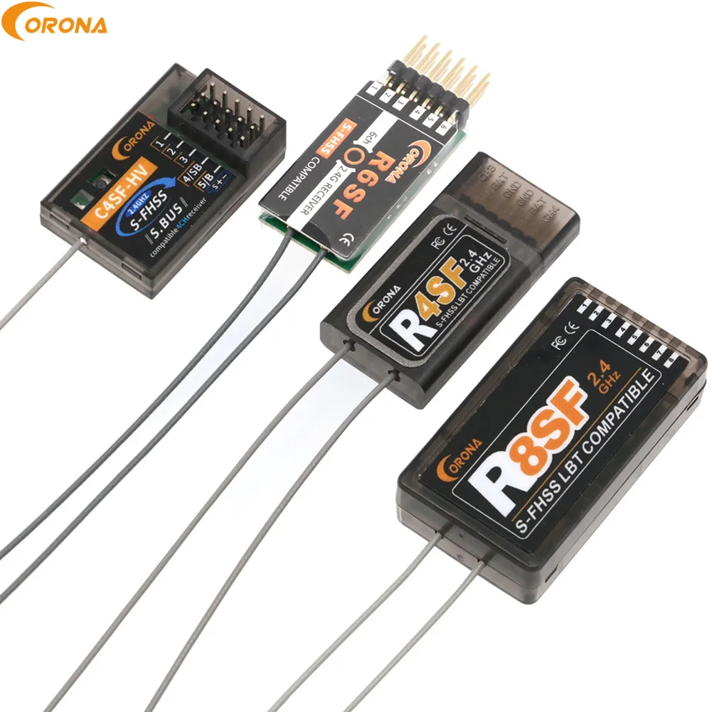 Corona C4SF R4SF R6SF R8SF 2.4G 4CH/6CH/8CH SFHSS Receiver compatible FUTABA S-FHSS T10J 14SG 16SZ 18SZ Transmitter