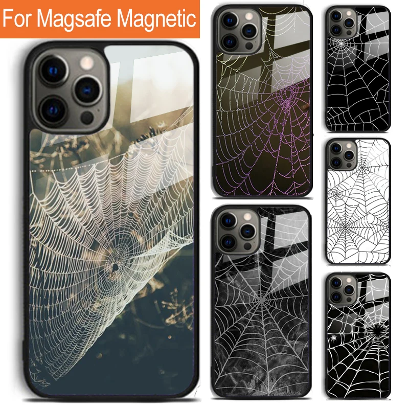 

Чехол для телефона с маской головы «Паутина» для iPhone 17, Air 16, 15, 14, 12, Pro Max Plus Magsafe, магнитный чехол для беспроводной зарядки