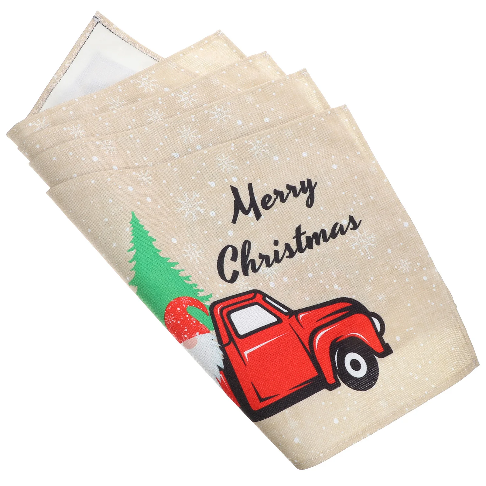 

4Pcs Xmas Plaid Christmas Placemats Anti-Scald Heat Insulation Table Decoration Party Dining Table Home Restaurant