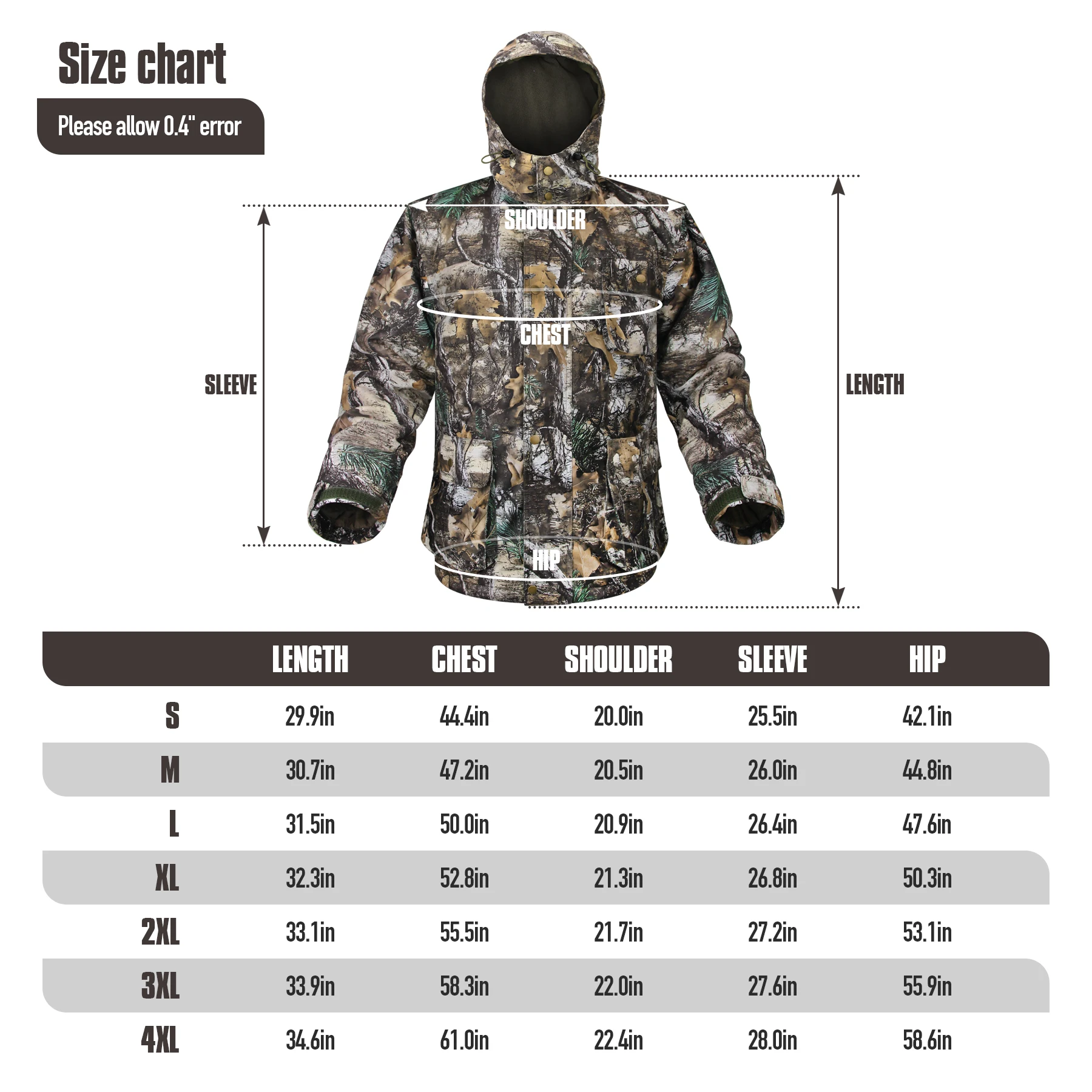 フリース裏地付きハンティングジャケット、戦術的な防水フード付 - Outdoor Hunting Fleece のレビューと価格