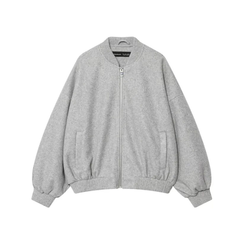 

HipSeam Women Soft Plain Jacket with Zipper Autumn Casual Long Sleeve Pocket Elastic Waist Women's Coats Simpel Female Tops