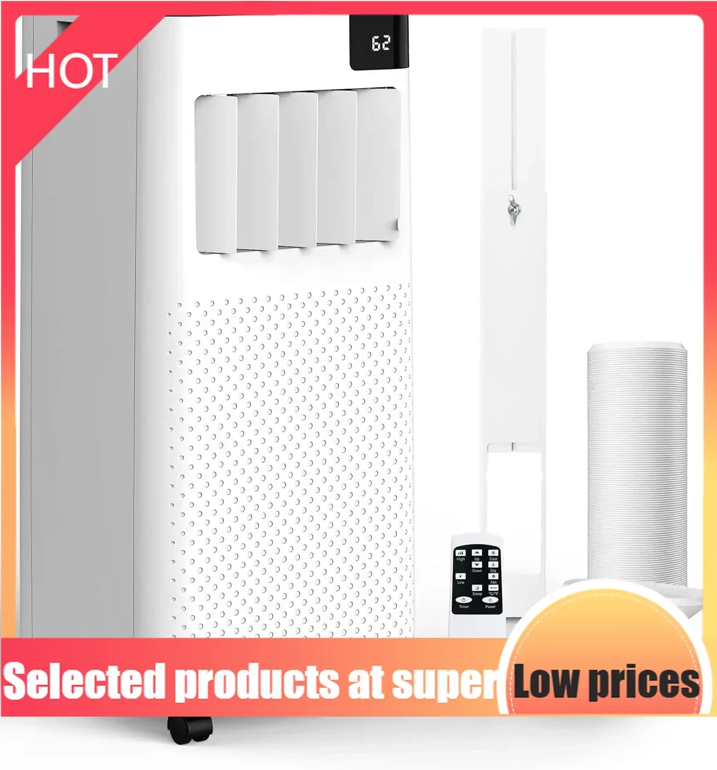 

Competitive Item-Portable Air Conditioners, 10,000 BTU ASHRAE (6000 BTU DOE) Portable AC Up To 450 Sq.Ft., 4-in-1 AC Unit With F