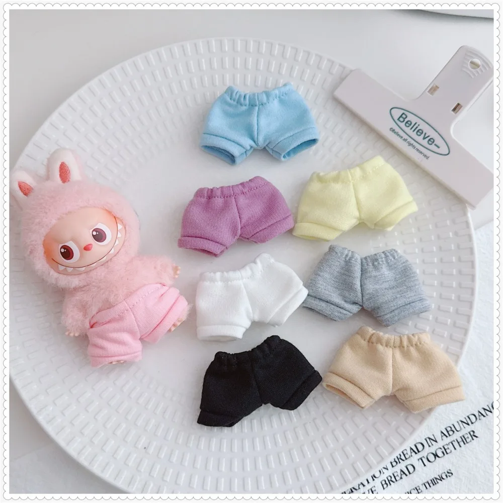 

For 10cm Mini Labubu Doll Clothes Outfit T-shirt Shorts Dolls Accessories Cultivate Hands-on Ability Children's Gift Toys