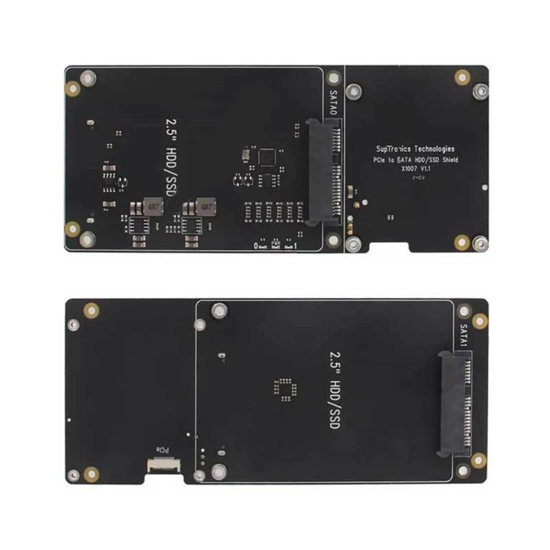 X1007 PCIe to 2.5 HDD/SSD Expansion Board Double Storage Support For RPI Q1JF