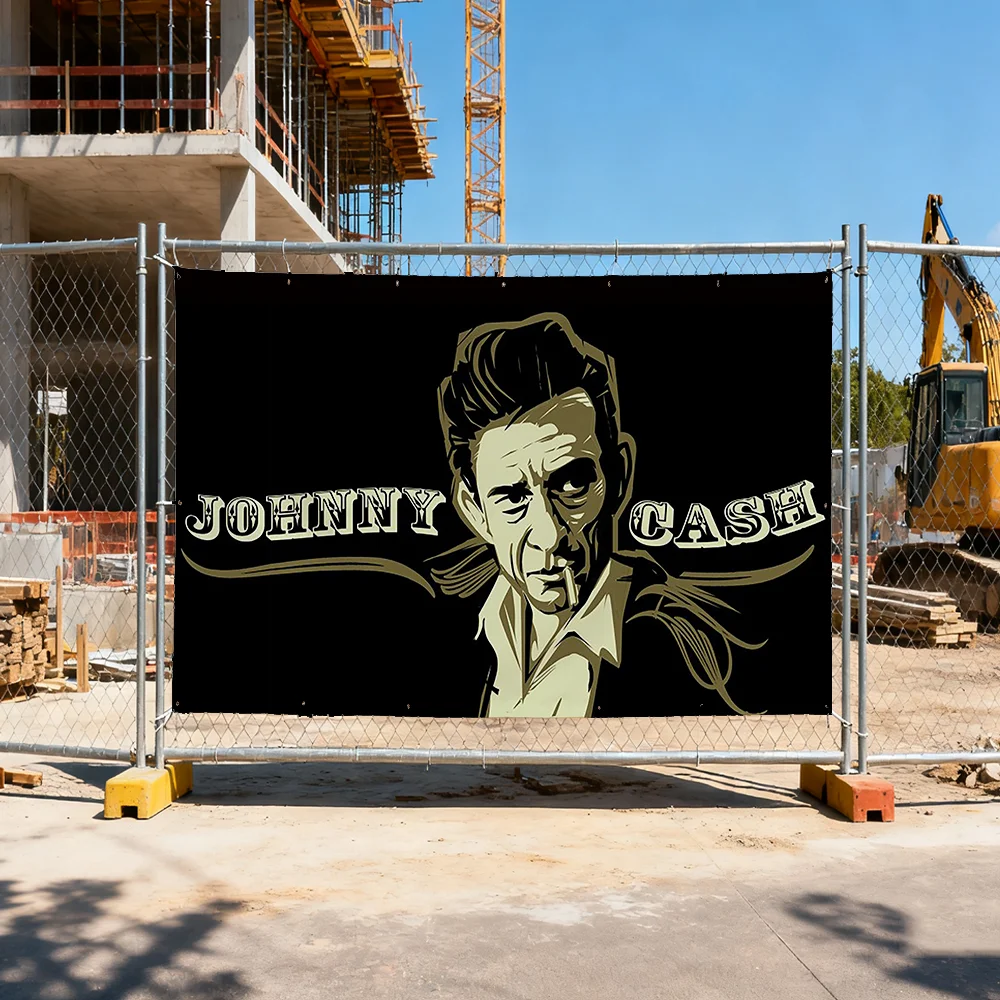 3x5FT Vintage Poster Country Music J-Johnny Cash Flag applicable to Polyester Printed Home or Outdoor Decoration flag