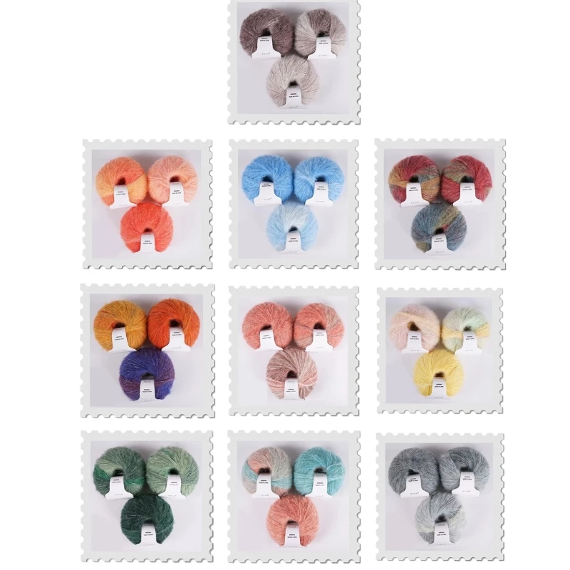 448B Mohair Yarn Wool Thread Knitted Thread Household DIY Crafts Accessory