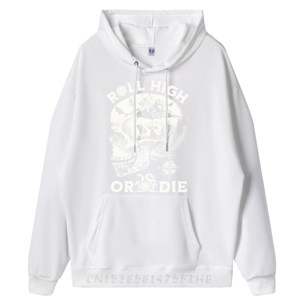 Roll High Or Die Skull Luxury Hoodie Long Sleeve Sweater Eu Size Illustration Christmas Sweater