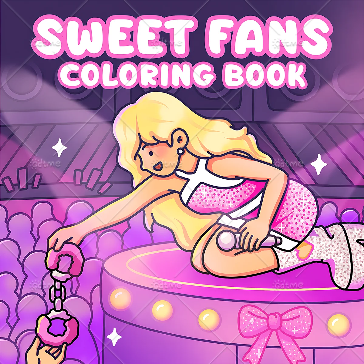 Sweet Fans Adult Coloring Book, Large Print Cute Concert Stage Singer Scenes, Stress Relief Relaxing Art Therapy Drawing Book