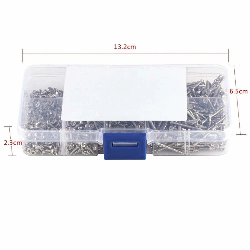 800PCS M2 self-tapping screws cross-border e-commerce screw box cross flat head self-tapping screws set