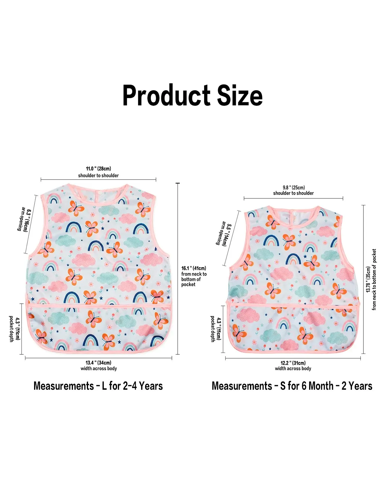 1Piece With Pocket Waterproof Printing Sleeveless Baby Feeding Bib Easy To Clean Reusable Washable Baby Bib