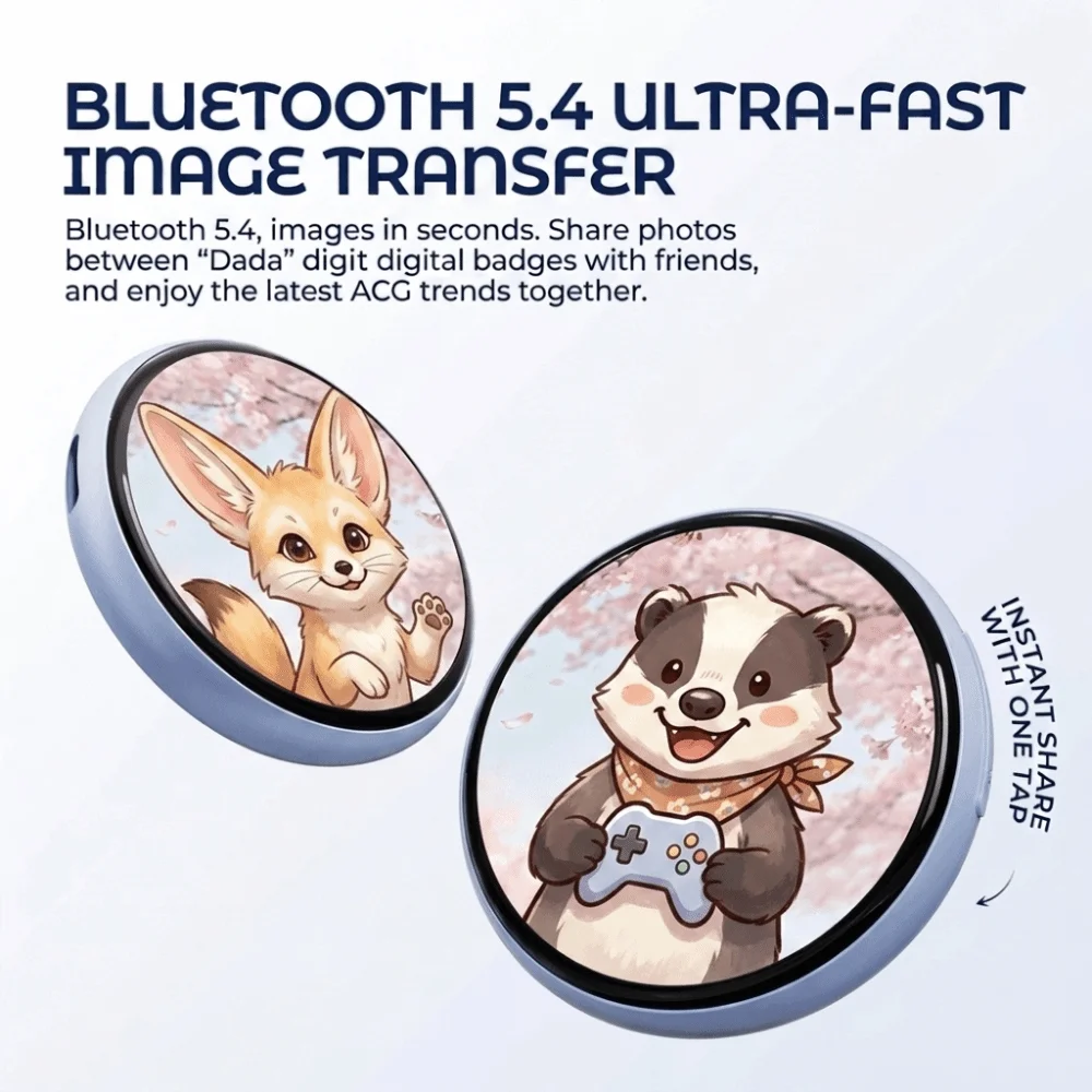 Magnetic Magnetic Electronic Badge Interactive Light‑Up Light‑Up Anime Brooch Smart Decor Compact Lightweight