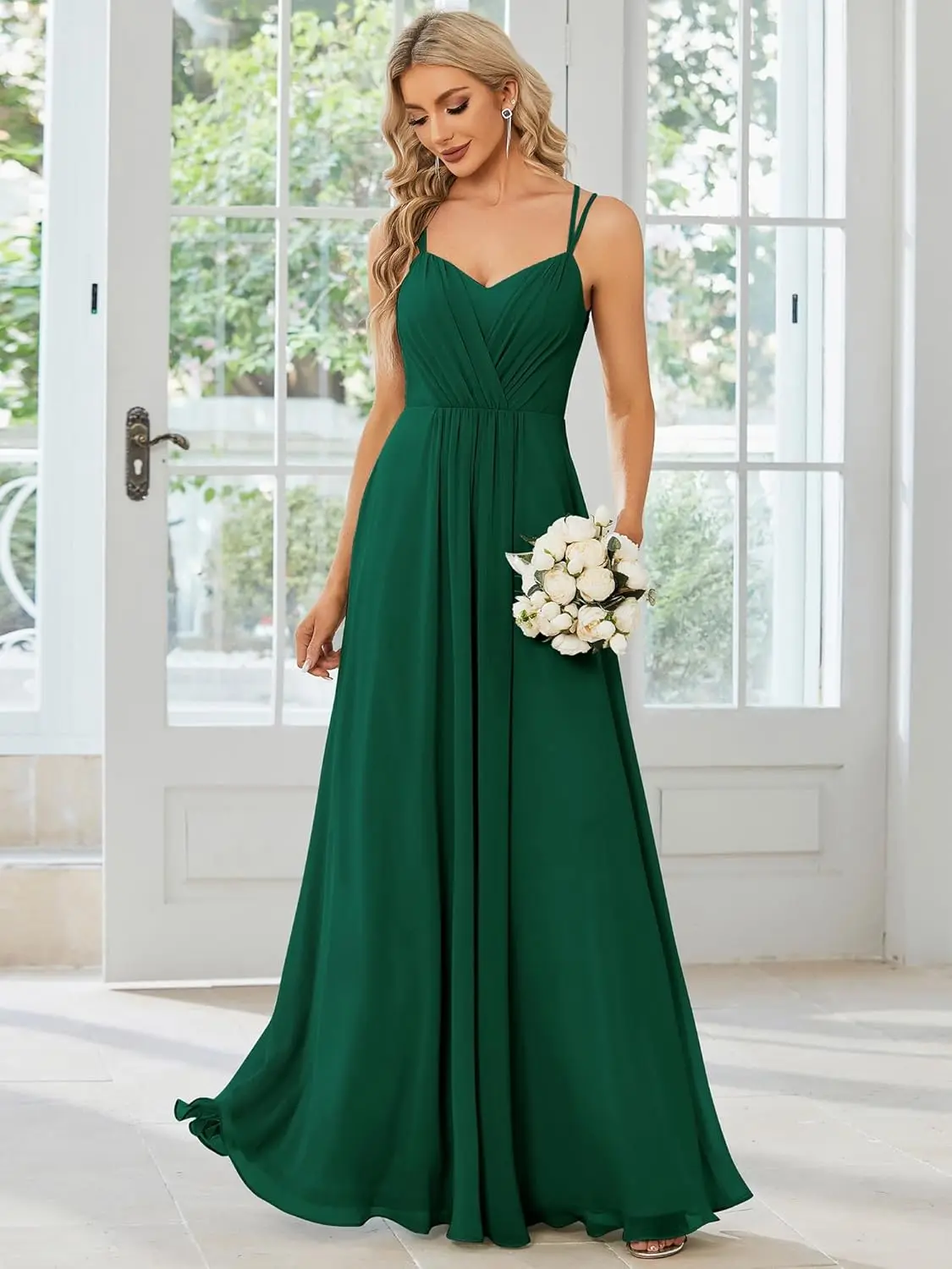Women's Sexy Chiffon Multi-Way Backless A-Line Convertible Bridesmaid Dress Wedding Guest Dress Evening Dresses Prom Dresses