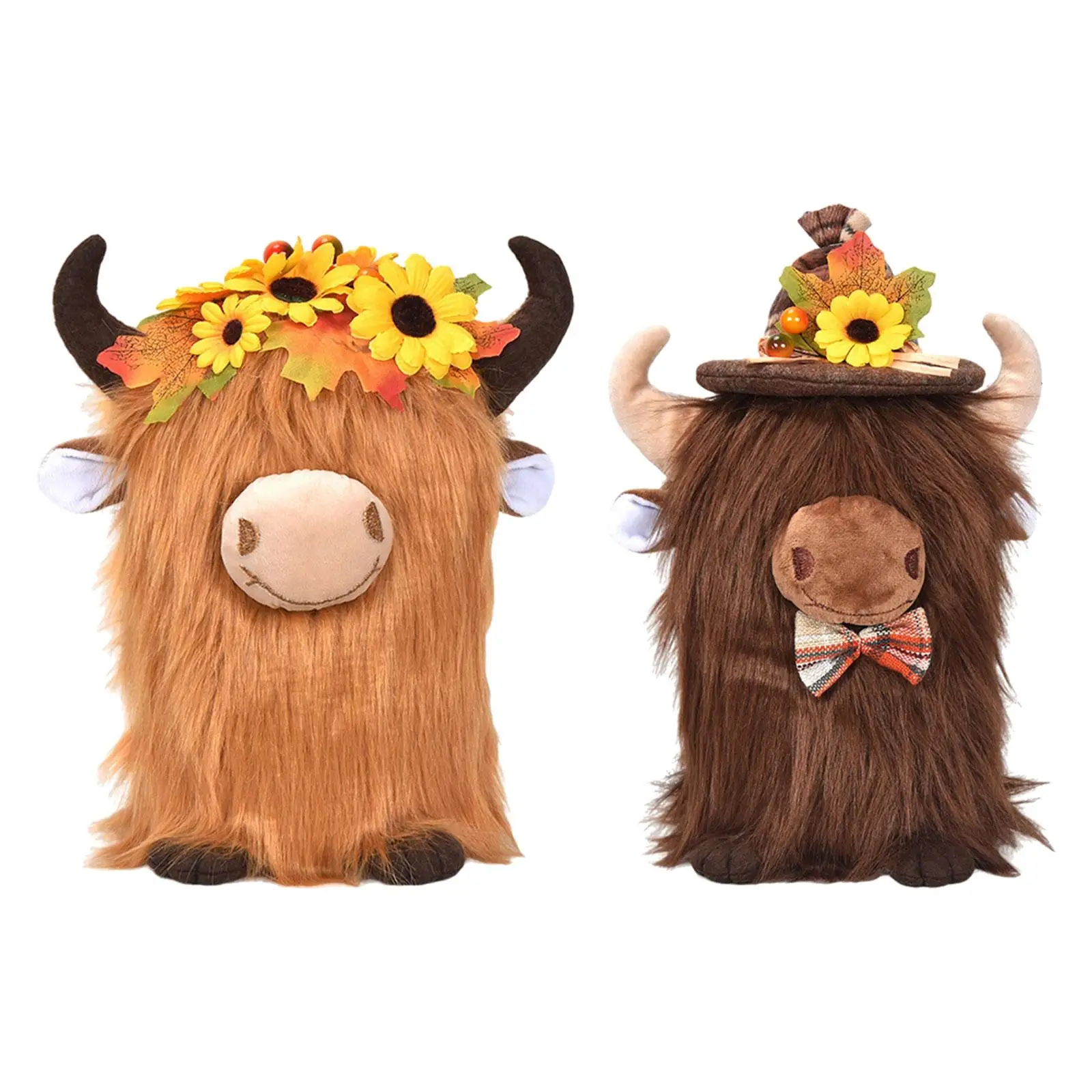 

Thanksgiving Day Plush Toy Yak Doll Fall Harvest Stuffed Animal Highland Cow