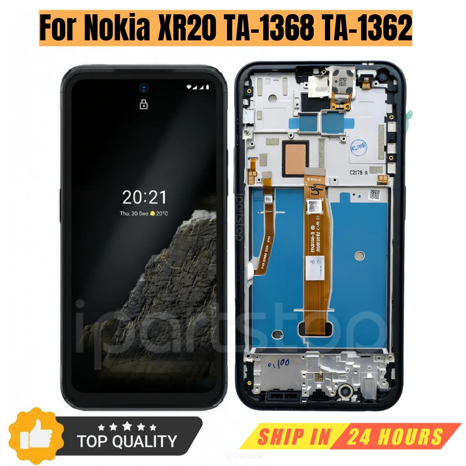 Замена iParts, новый дисплей для Nokia XR20 TA-1368 TA-1362, дигитайзер сенсорного ЖК-экрана с рамкой в сборе, OEM, все функции