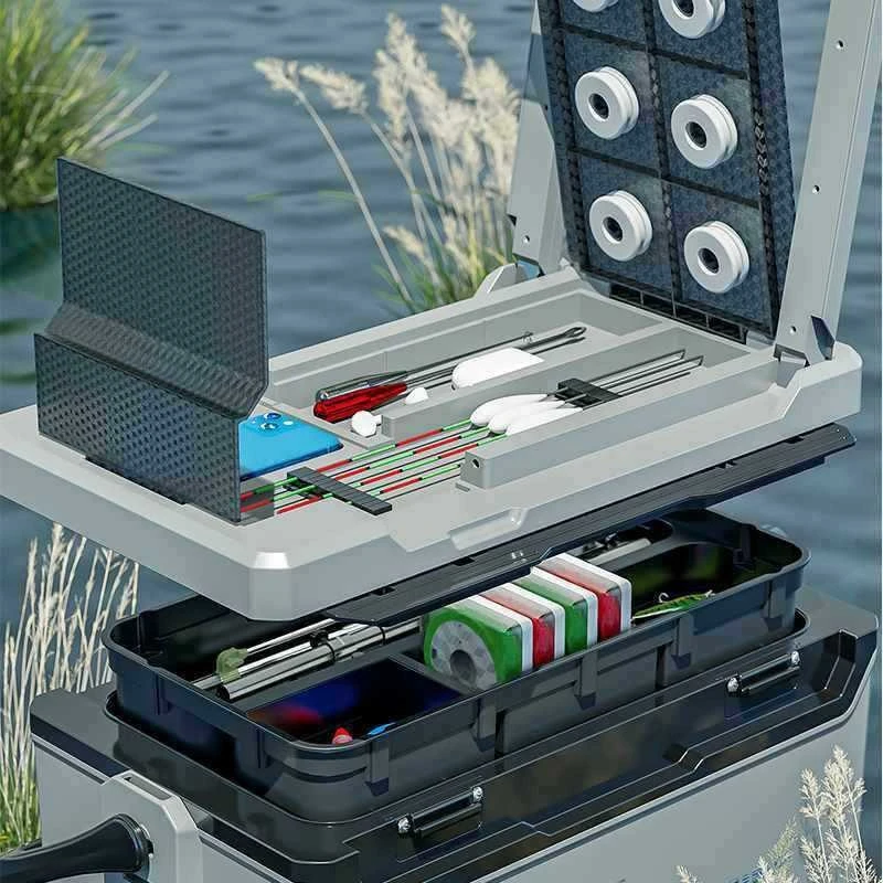 مجموعة كاملة من صناديق الصيد، موديلات جديدة، يمكن أن تجلس المزيد، صناديق صيد فعالة سعة 36 لترًا #5