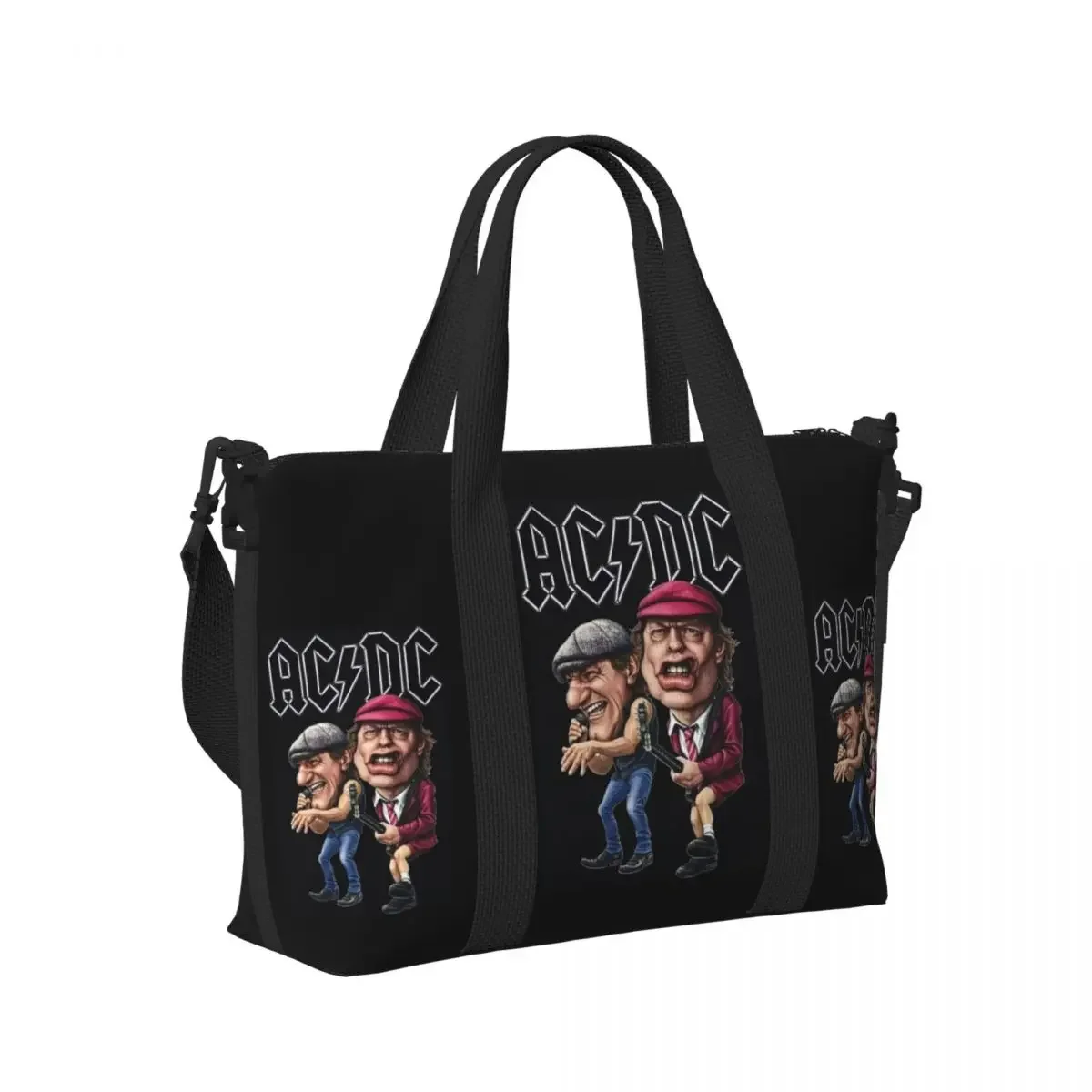 カスタムオーストラリアバンドスター AC ビーチトートバッグ女性のための特大ジムキャリーヘビーメタルロックンロール旅行ショッピングバッグ