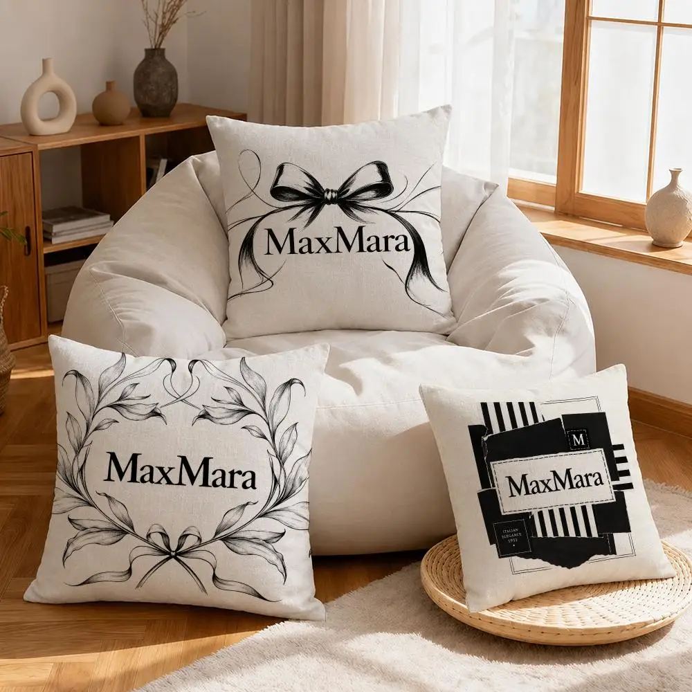 Brand Max Mara Brand Cushion Cover Linen Anti-Mite Antibacterial Cushion Cover Invisible Zipper Sofa Decor