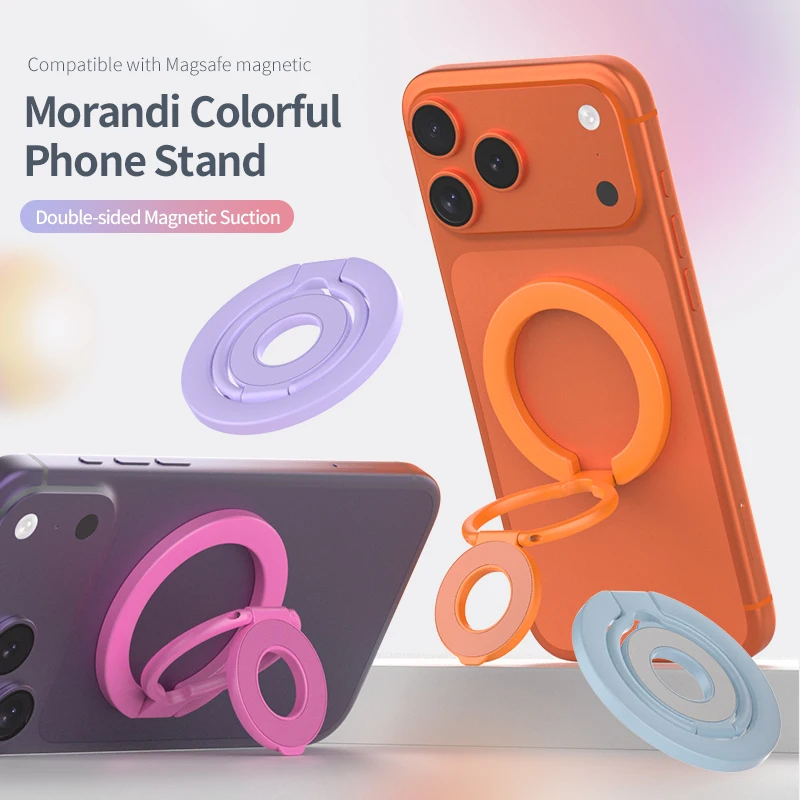 Ins Macaron Double-sided Magnetic Holder for Magsafe Portable Folding Stand Strong Magnet Bracket for IPhone 18 17 16 15 Samsung