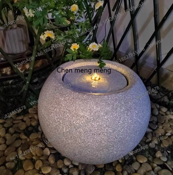 Modern minimalist spherical fountain solar garden garden decorative landscape fountain
