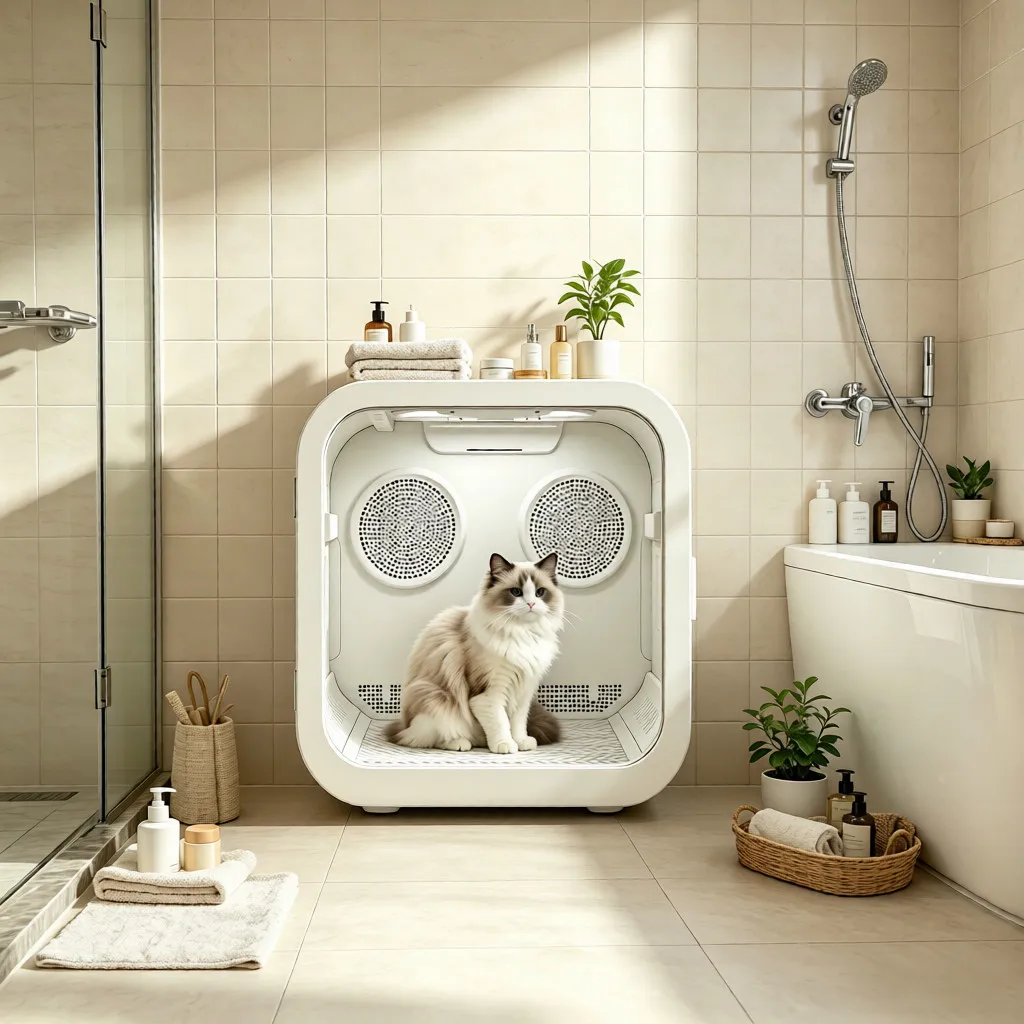 Pet Drying Oven APP Control, Ultra-quiet 40dB + 68L Capacity 4D Dual-channel System, Negative Ion Protection, Anti-overheating