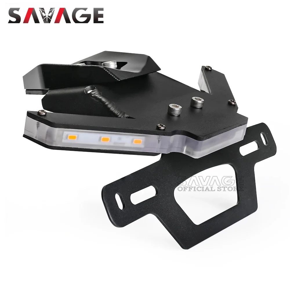 For YAMAHA YZF R1/M/S R1M R1S 2015-2023  Motorcycle License Plate Holder W/ LED Flasher Turn Signal Tail Tidy Fender Eliminator