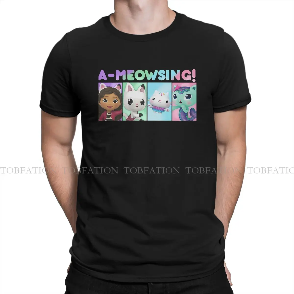 A Meowsing Graphic TShirt Gabby's Dollhouse Creative Tops Leisure T Shirt Male