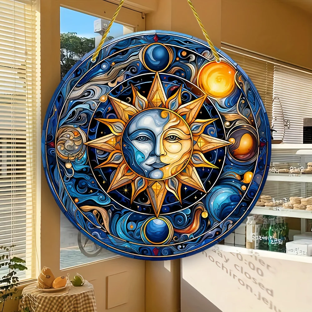 Yin Yang Sun And Moon Light Catcher,Circle,Witchcraft, Acrylic Sign,Bedroom,Stained Window Hanging,Pagan,Home,Hanging Decor