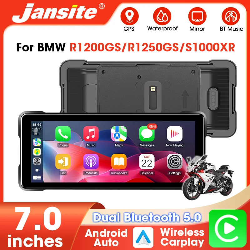 

Jansite Motorcycle Carplay for BMW R1200GS R1250GS S1000XR R1300GS Dual Bluetooth Android Auto Motorcycle Screen GPS Navigation