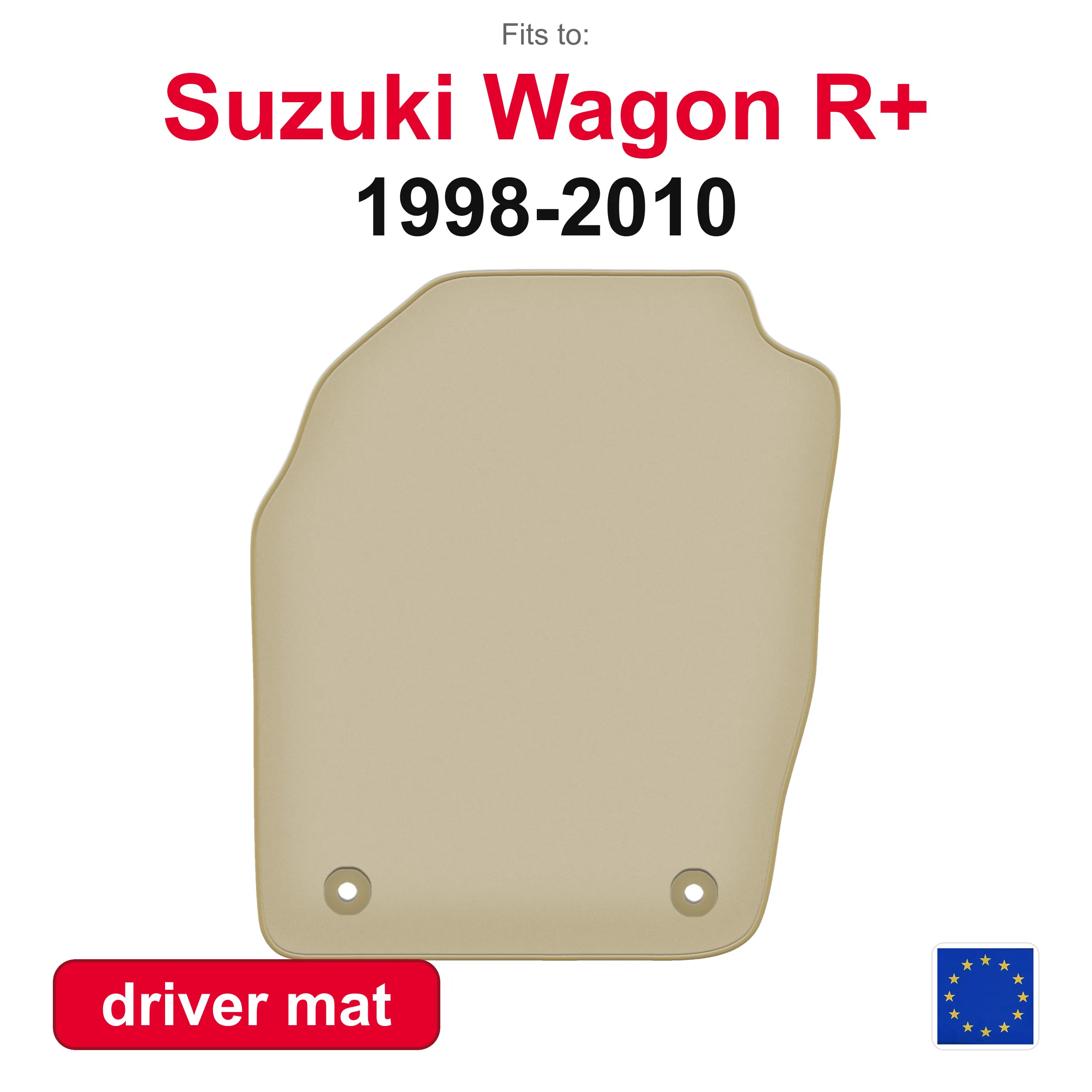 PREMIUM autotapijt voor bestuurderszijde voor Suzuki Wagon R + hatchback (1998-2010) -beige pasvorm (1 stuk)