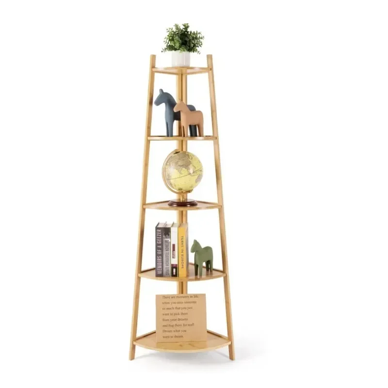 Five-story bamboo corner shelf study kitchen bedroom corner shelf