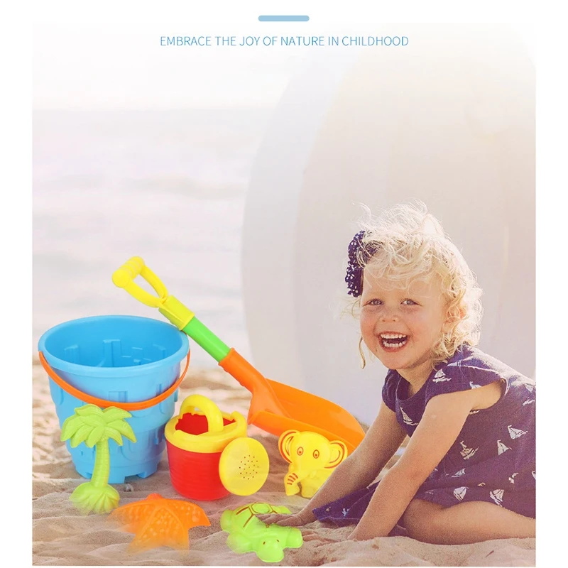 Summer Soft Baby Beach Toys Kids Bath Play Sandbox Set Beach Party Watering Can Bucket Sand Molds Toys Water Game