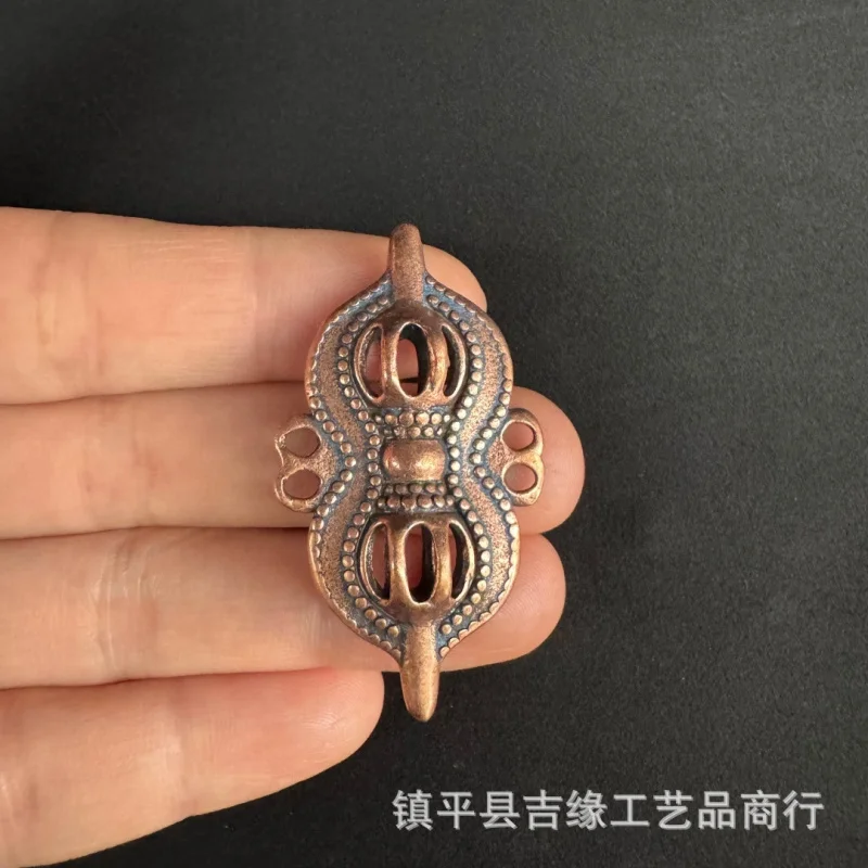 style antique copper nine-pronged vajra pendant ornament, Tibetan cultural accessory