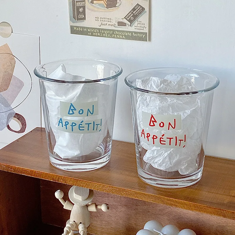 Ins Aesthetic Coffee Shop Style Glass Cup For Americano Cold Brew Iced Latte Juice And Cold Drinks Minimalist Design