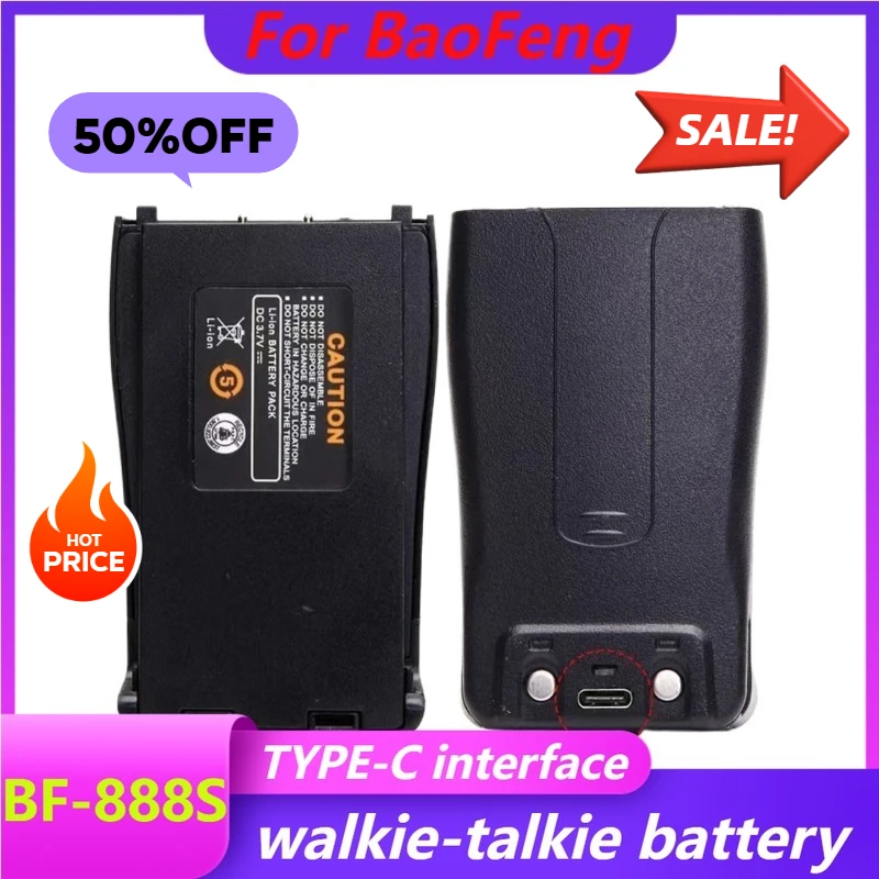 

for Baofeng Walkie - Talkie Battery BF-888S 666S 999S 777S C1 Lithium Battery with TYPE-C Charging Interface