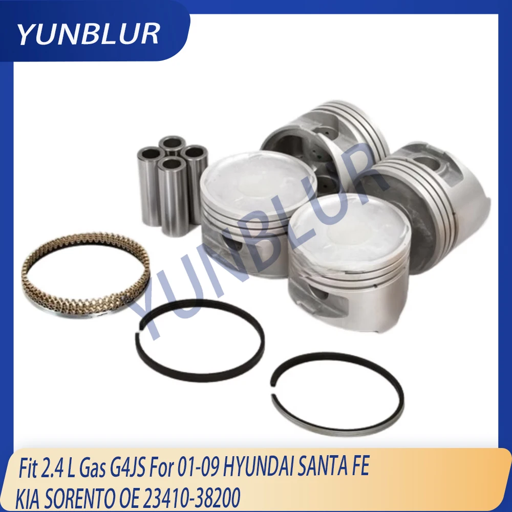 

STD 0.5 Engine Parts Piston & Rings Set Fit 2.4 L Gas G4JS For 01-09 HYUNDAI SANTA FE KIA SORENTO OE 23410-38200