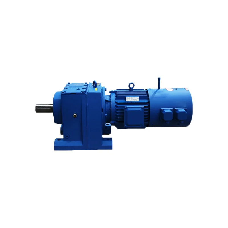 

R series helical gear reducer can be machined to increase the speed ratio gear reducer