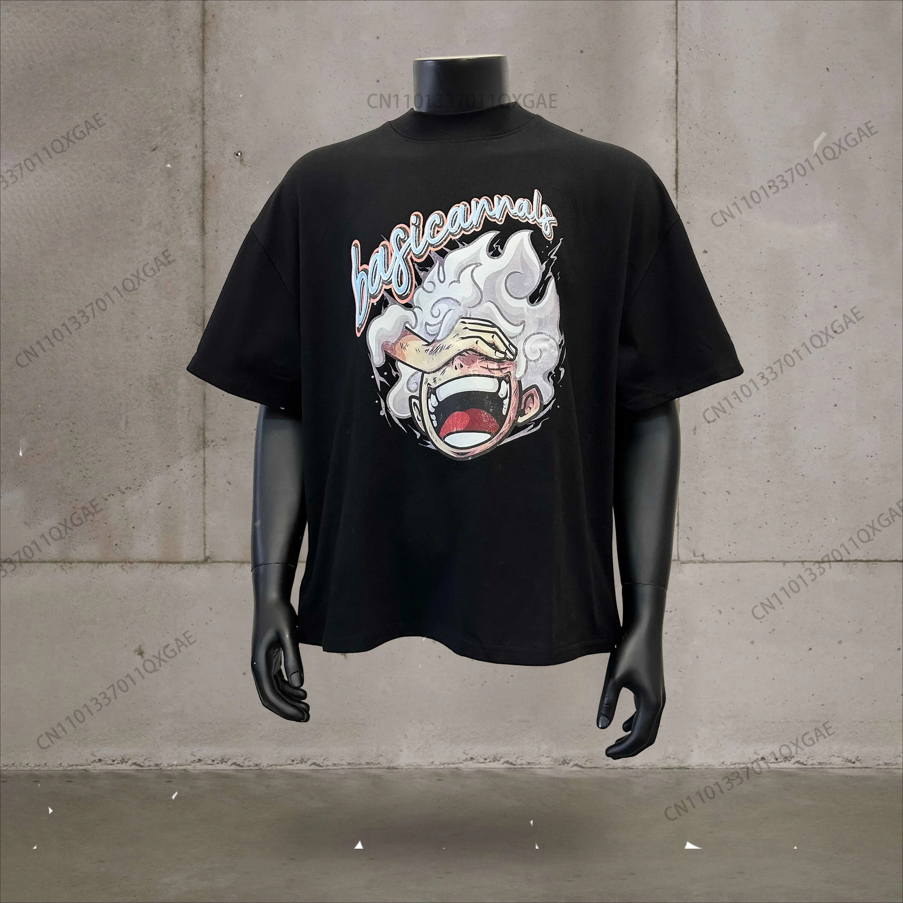 

2025 Summer High-quality Men's and Women's Same American Retro Fun Animation Character Niche Printing Short-sleeved Casual Top