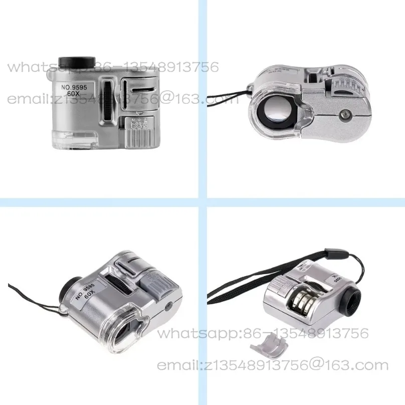 60X Mini Portable Optical Microscope Student Science Experiment Kit Hand‑Held Educational Observation Instrument