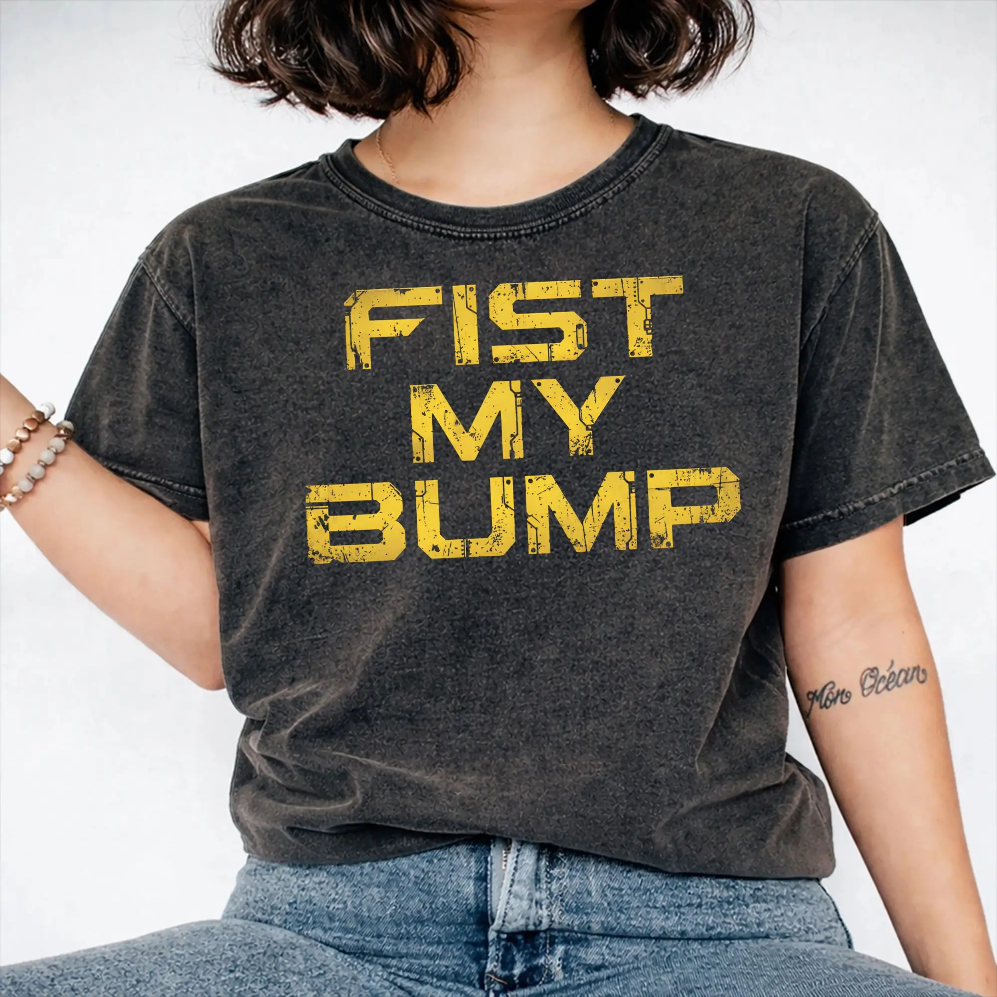 Fist-My-Bump Project Hail Mary rocky T Shirts Hip Hop Washed Short Sleeve Oversize T-Shirt  Vintage Men Women Streetwear