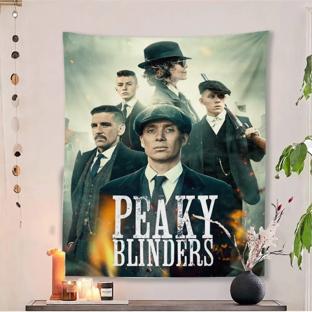 Peaky Blinders Group Poster-Wandteppich, Tommy Shelby & Shelby Family Wandbehang für die Wanddekoration im Schlafzimmer der Männerhöhle
