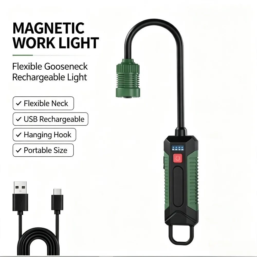 New COB LED Work Flashlight with 360° Free Bendable Flexible Hose Tube Multifunctional Lighting Torch for Outage Emergency