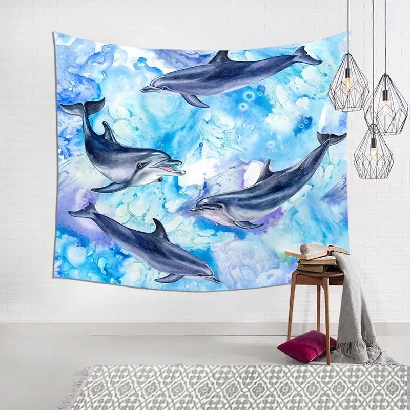 Zeedier Schildpad Walvis Tapijt Interessant Huis Kamer Decor Esthetische Slaapkamer Woonkamer Achtergrond Decoratie Tapiz Pared