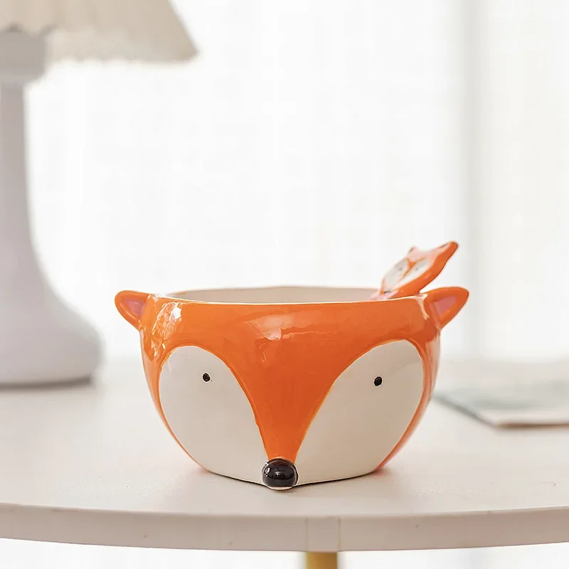 Mug milk cup Panda Fox Lion Cartoon Animal Water Cup Bowl Plate Children's Breakfast Mug drinkware office Creative ceramic cup