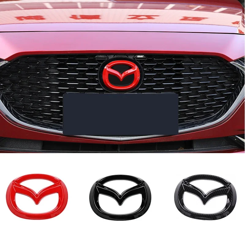 Car Front Grille Cover Emblem Rear Trunk Decal Steering Wheel Badge for Mazda 3 Axela 2020 Modfication Decoration