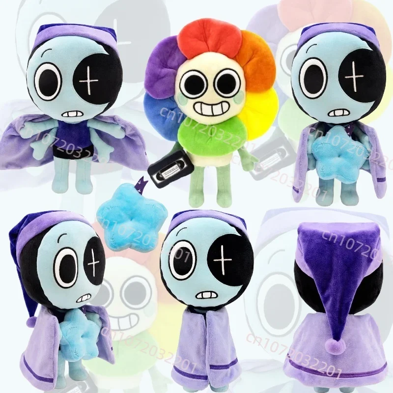 

Аниме Dandys World Astro, плюшевые игрушки, милый клоун с 4 стрелками и магнитной синей звездой, коллекционная мягкая кукла для детей, подарки на день рождения, игрушки