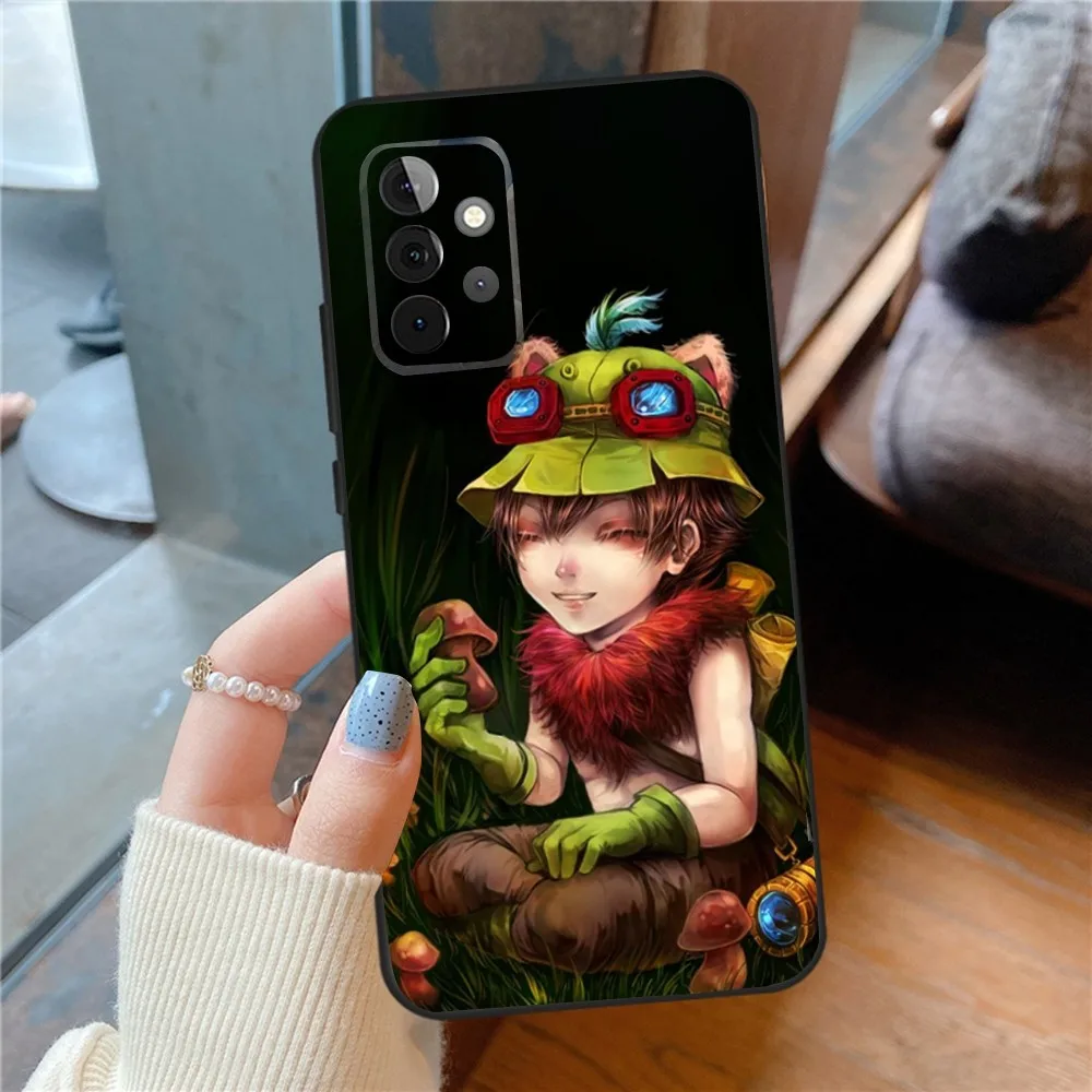 Custodia per telefono L-League of Legends Teemo per SamsungS24,23,22,21,S20 Ultra Pro 10,S30Plus,S9,20lite Ultra Cover nera